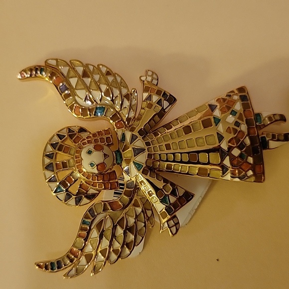 New vintage Bob Mackie mosaic. Guardian angel pin - Picture 2 of 4